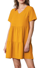 Load image into Gallery viewer, Short Sleeve Tunic Dress V Neck