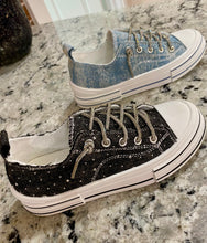 Load image into Gallery viewer, VERY G AMAN DENIM RHINESTONE TENNIS SHOE
