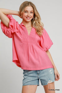Exaggerated Bubble Sleeve Top