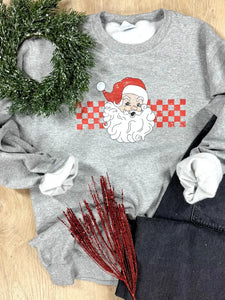 CHECKERED SANTA SWEATSHIRT