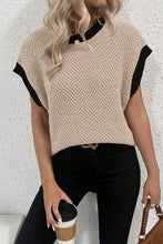 Load image into Gallery viewer, Contrast Trim Batwing Sleeve Knitted Top
