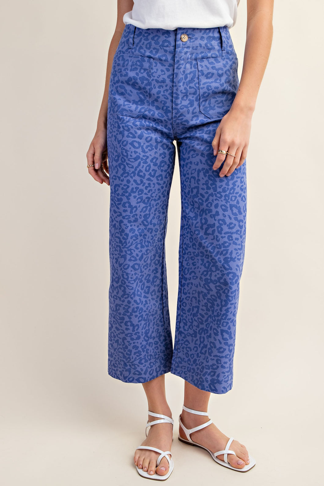 ANKLE CROPPED LEOPARD PRINT SUMMER PANT