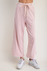 MINERAL WASHED TERRY KNIT PANTS