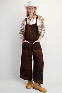 PATCHWORK PRINTED COTTON GAUZE JUMPSUIT