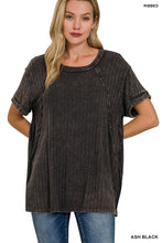 Load image into Gallery viewer, RIBBED RAGLAN DOLMAN SLEEVE BOAT-NECK TOP

