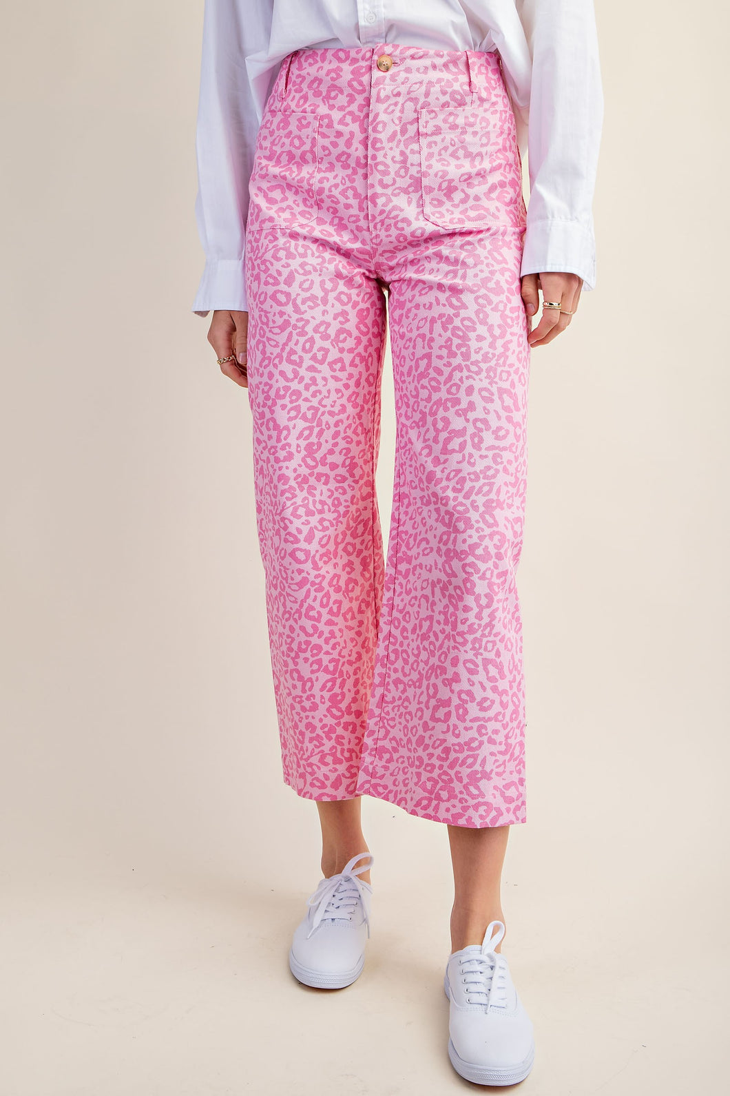 ANKLE CROPPED LEOPARD PRINT SUMMER PANT