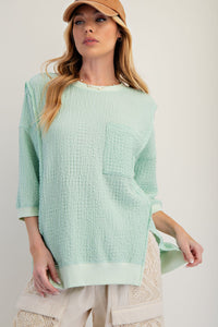 POPCORN KNIT OVERSIZED TOP