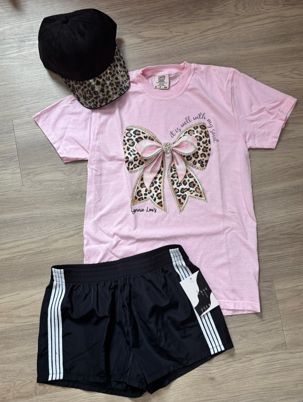 PINK CHEETAH BOW TEE