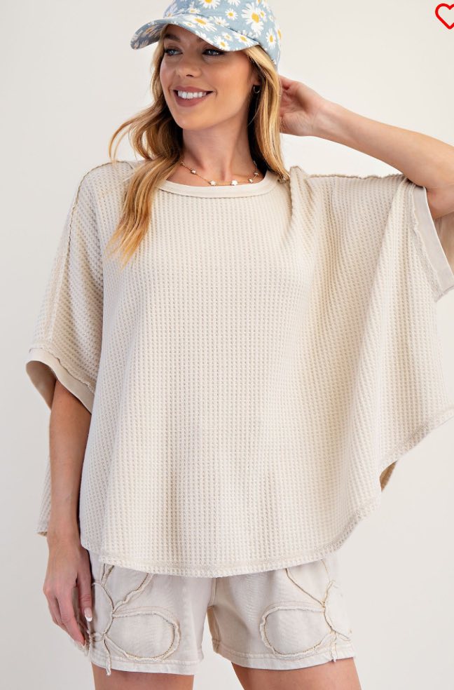 EASEL SHORT SLEEVE MINERAL WASHED TOP