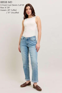 JUDY BLUE V-FRONT BOYFRIEND FIT