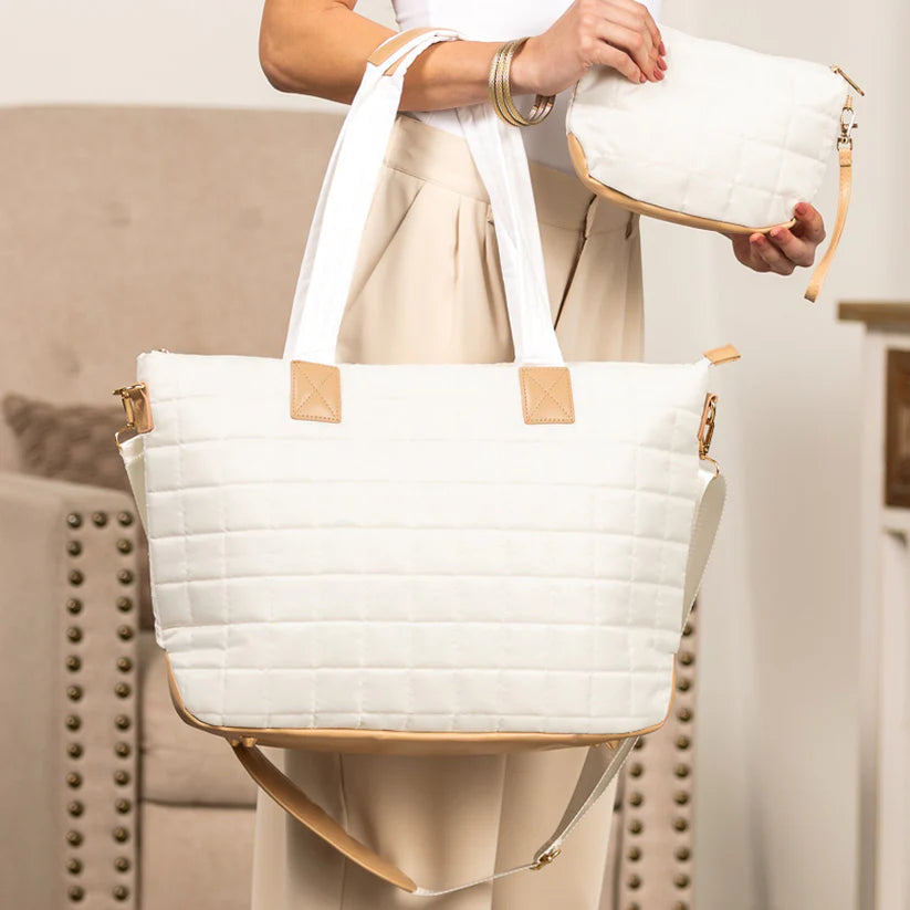QUILTED PUFFY TOTE BAG
