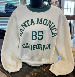 SANTA MONICA CROPPED CREW-NECK KNIT TOP