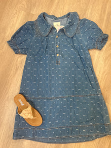 VINTAGE INSPIRED DENIM BOW DRESS