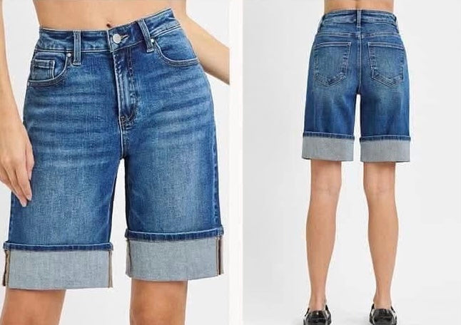 RISEN DARK WASH CUFF SHORTS