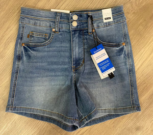 JUDY BLUE HW DOUBLE-BUTTON LIGHT WASH SHORT