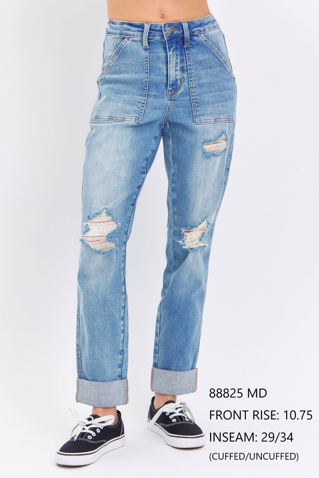 JUDY BLUE BOYFRIEND FRONT POCKETS DISTRESSED