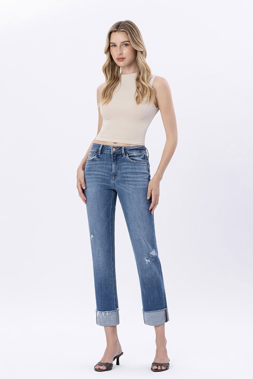 FLYING MONKEY HIGH RISE REGULAR STRAIGHT WITH CUFFS