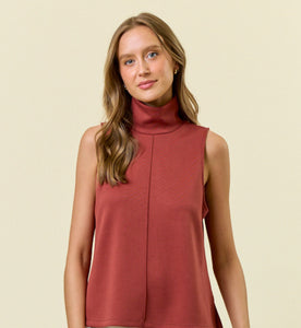 BUTTERY SOFT BRUSHED MODAL PINTUCK ALINE TANK