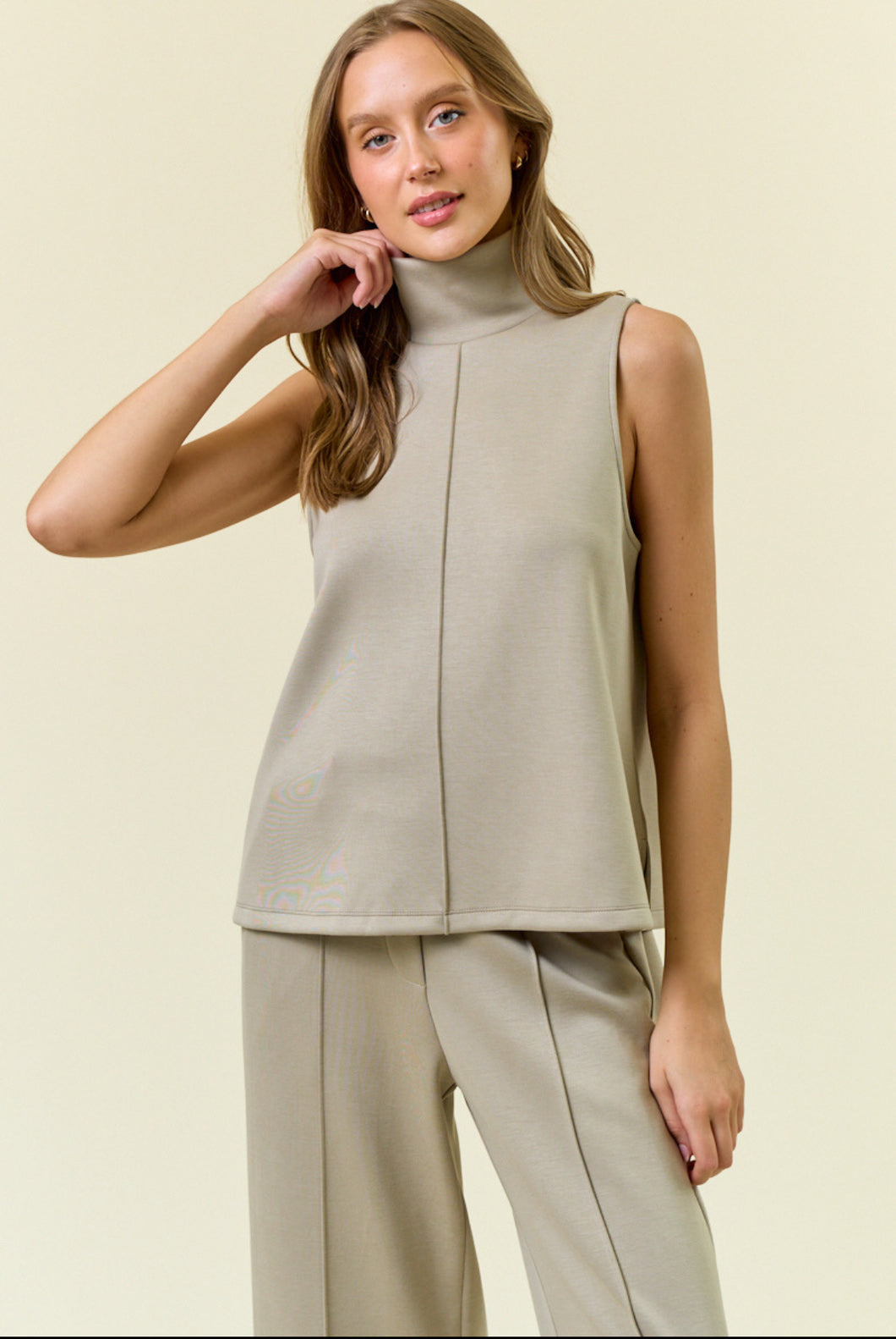 BUTTERY SOFT BRUSHED MODAL PINTUCK ALINE TANK