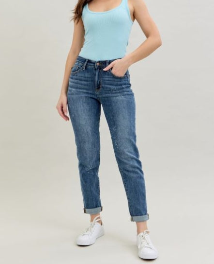 JUDY BLUE HI-RISE BLEACH SPLASH BF