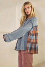 Load image into Gallery viewer, RUSTIC CHARM PLAID CONTRAST TOP
