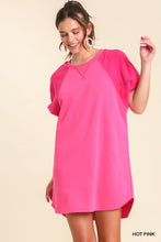 Load image into Gallery viewer, UMGEE LIGHTWEIGHT COTTON BLEND DRESS WITH RAGLAN PUFF SLEEVES (TWO COLORS)

